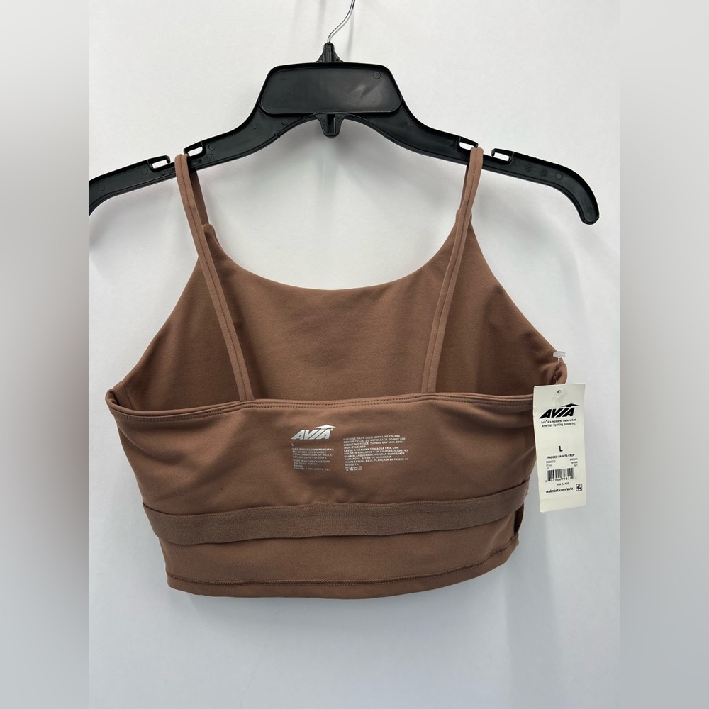 Avia Low Impact Sports Crop with Shelf Bra and Removable Pads in a brown NEW - Picture 6 of 9